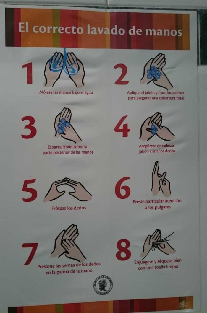 Manual for hand washing in Colombia